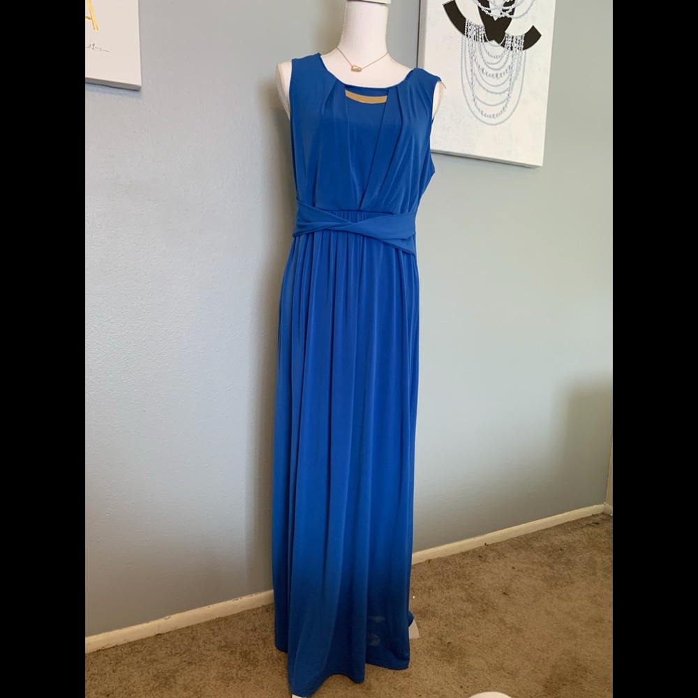 NY Collection Royal Blue Floor Length Dress
